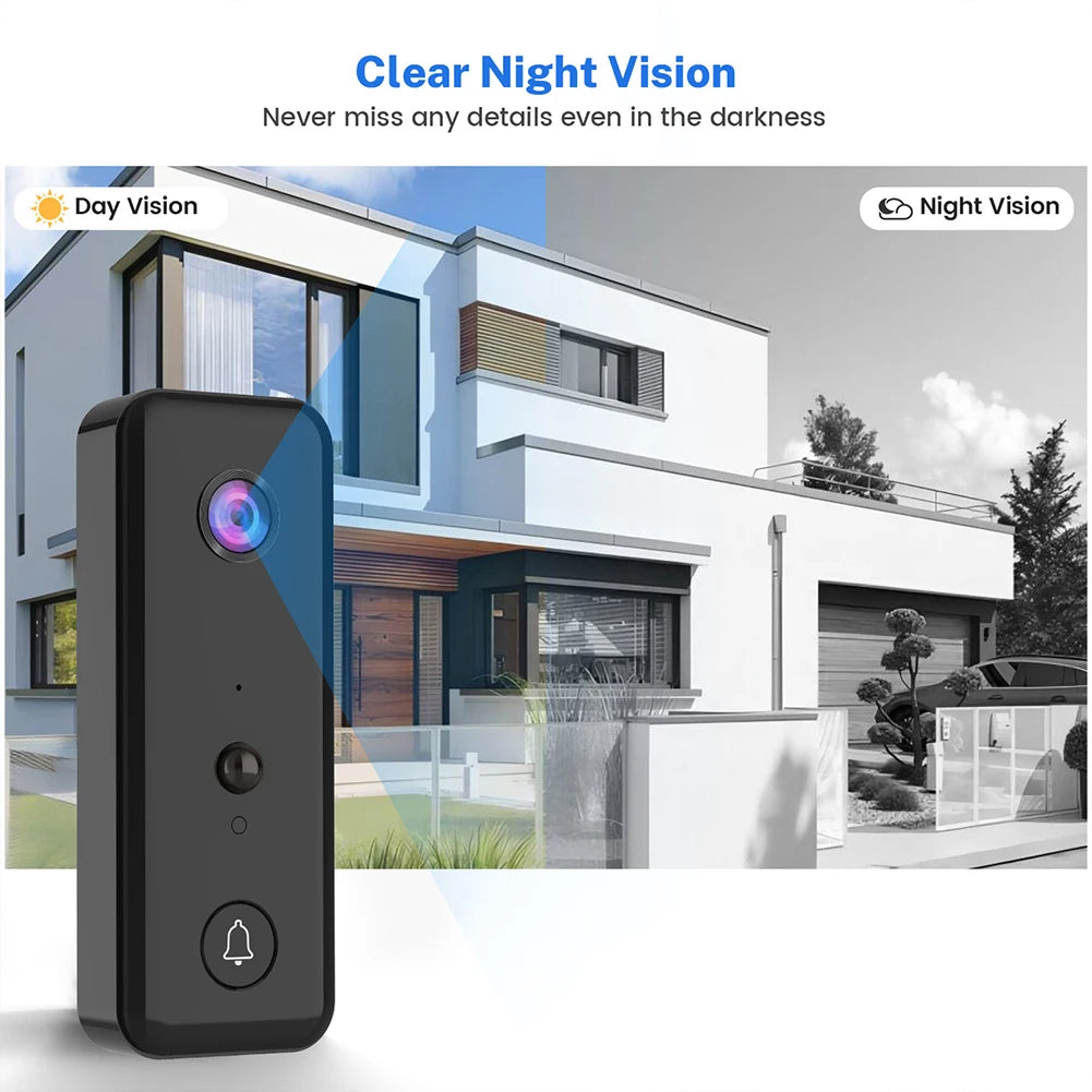 H9 Video Doorbell Camera IP65 Waterproof 2.4G Wifi Door Bell 2-Way Audio Wireless Video Doorbell PIR Motion Detection for Home