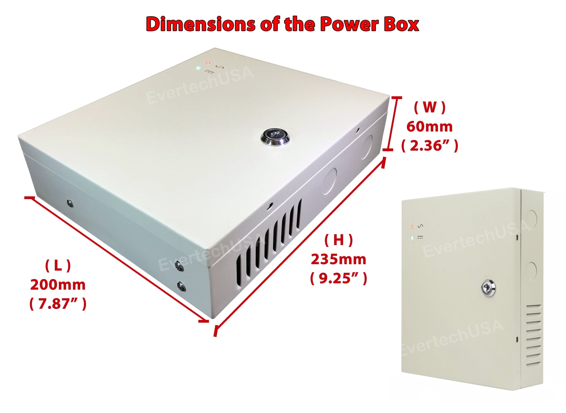 16 Channel DC 12V 10A CCTV Distributed Power Supply Box with DC Male Power Conenctors for Security Cameras and DVR