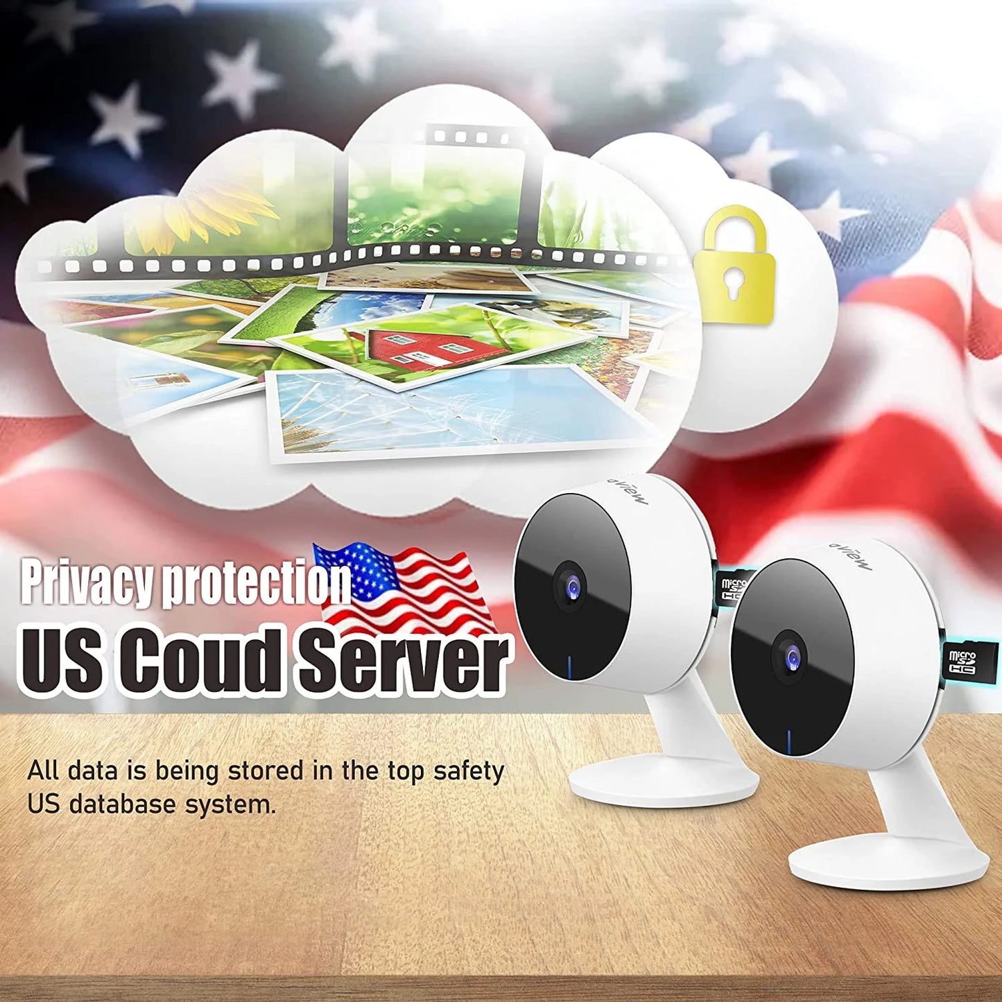 Security Cameras 4 Pieces, Home Security Camera Indoor 1080P, Wi-Fi Cameras for Baby/Pet, Motion Detection, Two-Way Audio, Night Vision