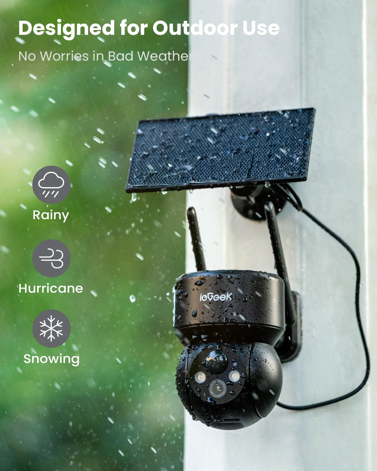 Security Cameras Wireless Outdoor, Wifi, 2K 360 View PTZ, Solar Powered Home Surveillance Camera, Color Night Vision, Motion Sensor