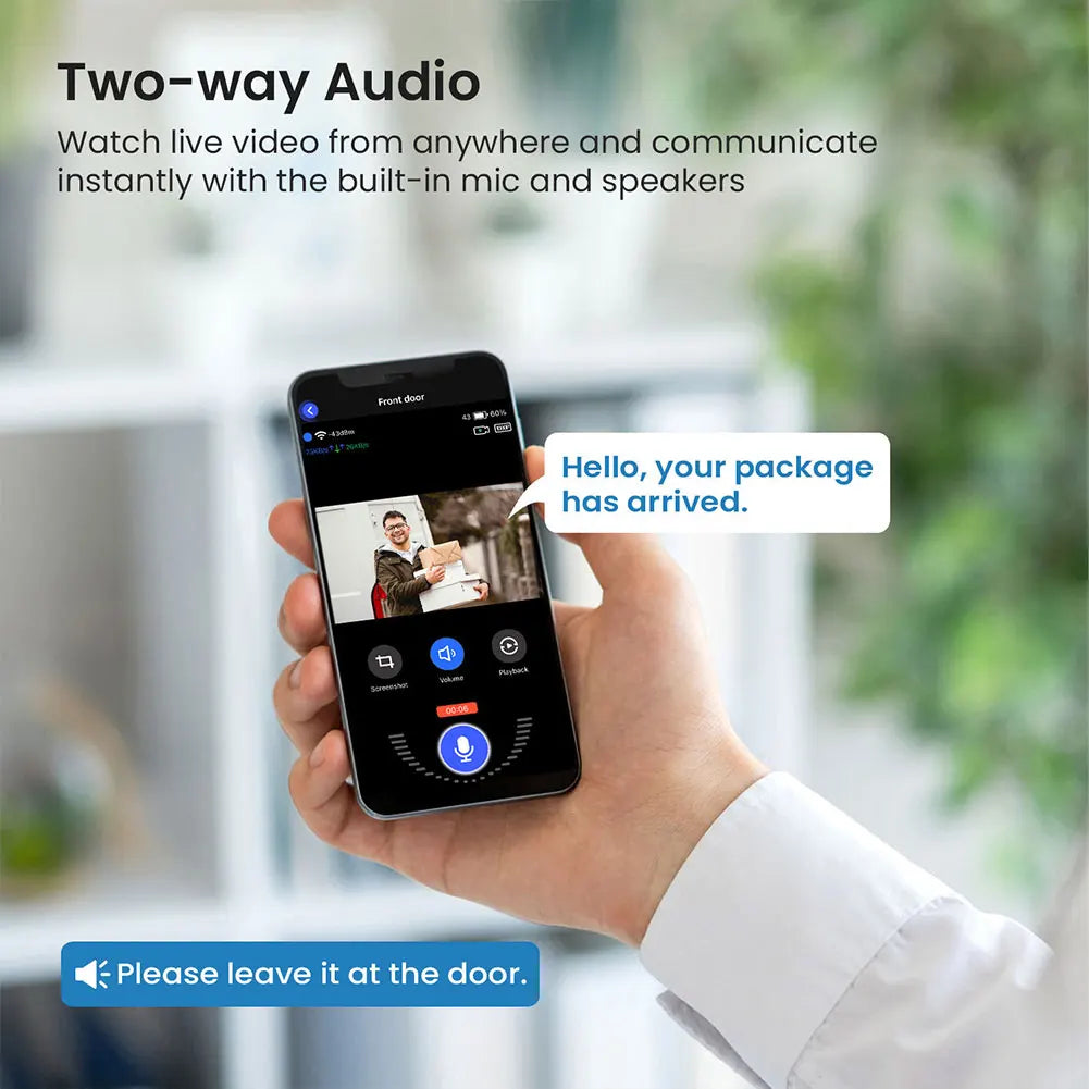 Intelligent Visual Doorbell Wireless Remote Visual Intercom Humanoid Detection High-Definition Night Vision Smart Monitoring