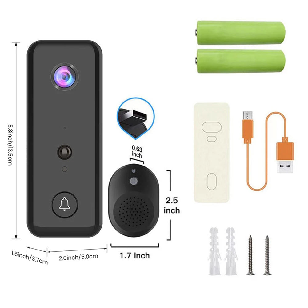 H9 Video Doorbell Camera IP65 Waterproof 2.4G Wifi Door Bell 2-Way Audio Wireless Video Doorbell PIR Motion Detection for Home