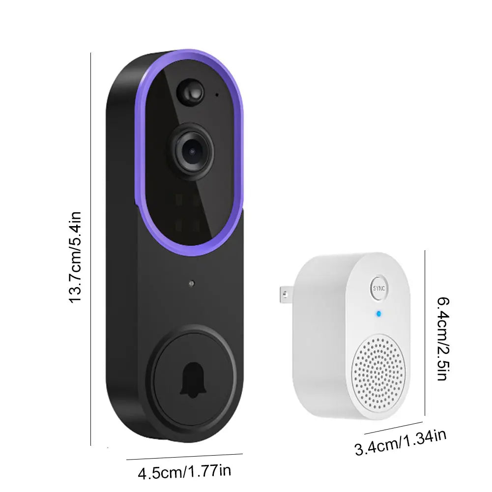 Intelligent Visual Doorbell Wireless Remote Visual Intercom Humanoid Detection High-Definition Night Vision Smart Monitoring