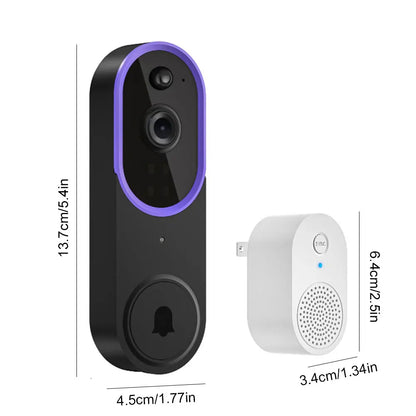 Intelligent Visual Doorbell Wireless Remote Visual Intercom Humanoid Detection High-Definition Night Vision Smart Monitoring