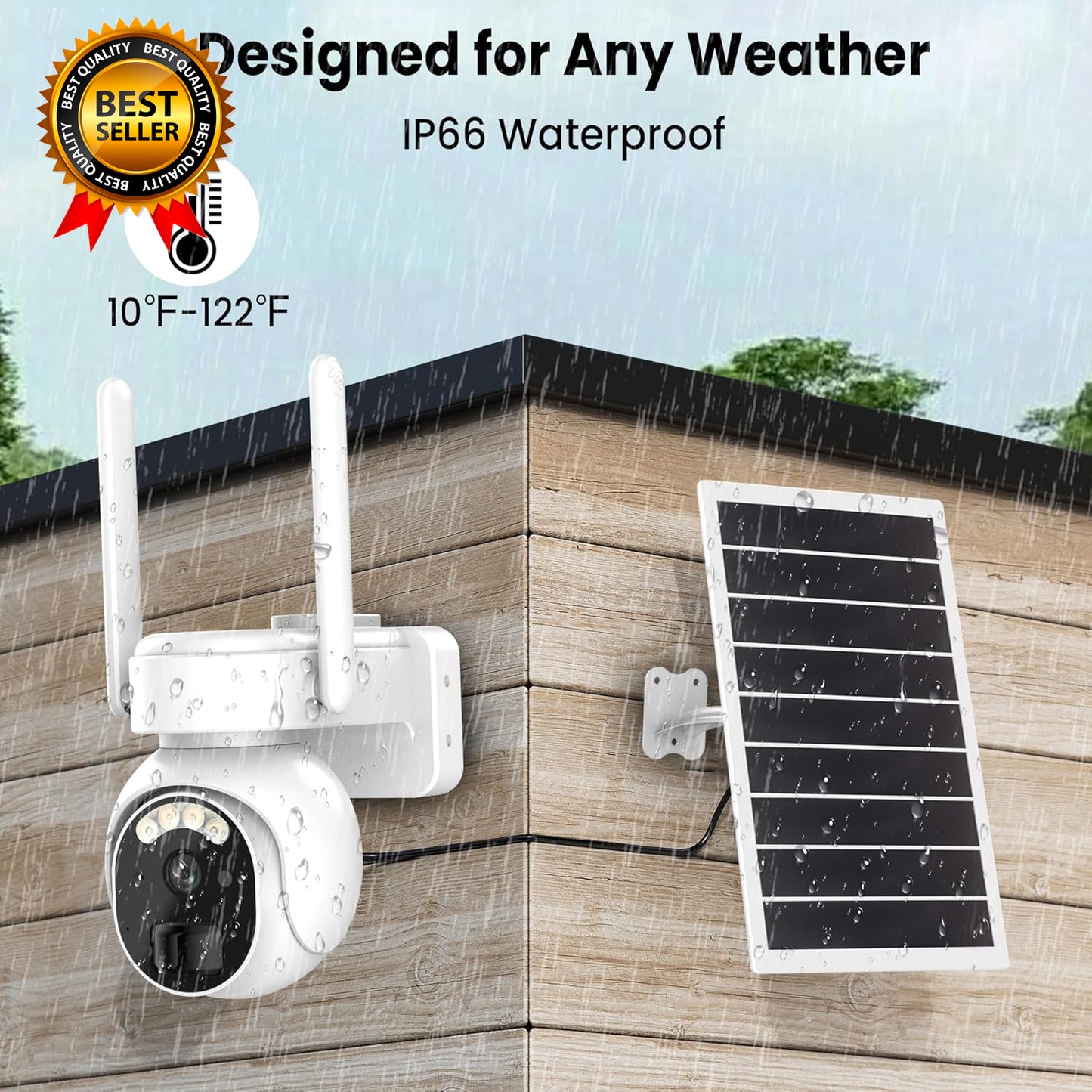 4G LTE Security Cameras Wireless Outdoor 2K Solar Cellular Security Camera No